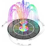 Solar Fountain Pump Bird Bath Bubbler with LED Lights