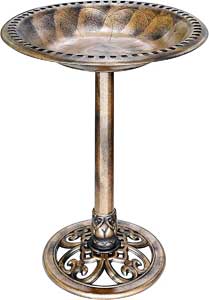 Copper Bird Bath on Pedestal