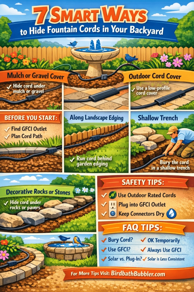 Infographic - Smart Ways to Hide Fountain Cords in Your Backyard