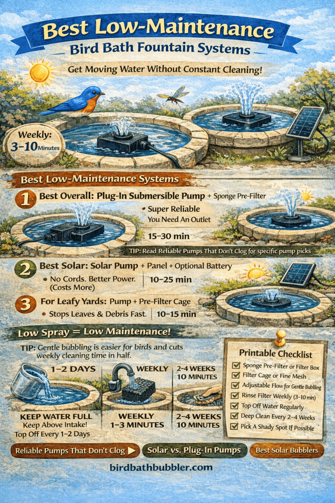 Infographic - Best Low Maintenance Bird Bath Fountains