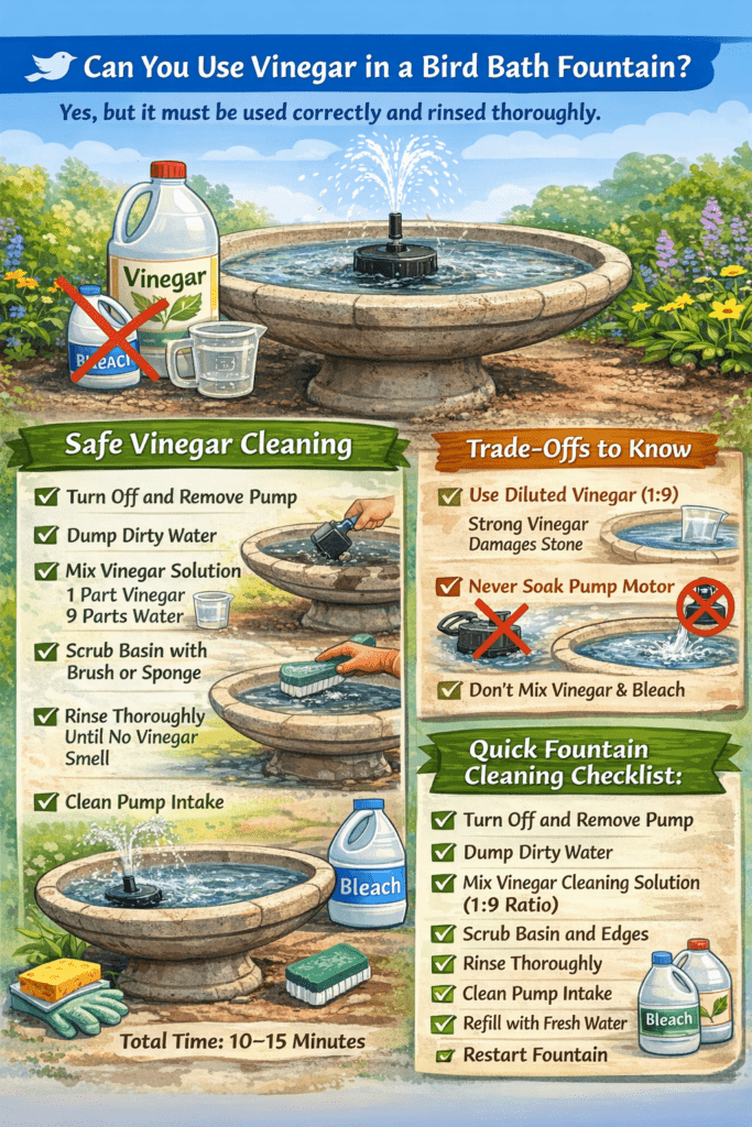 Infographic - Can You Use Vinegar in a Bird Bath Fountain